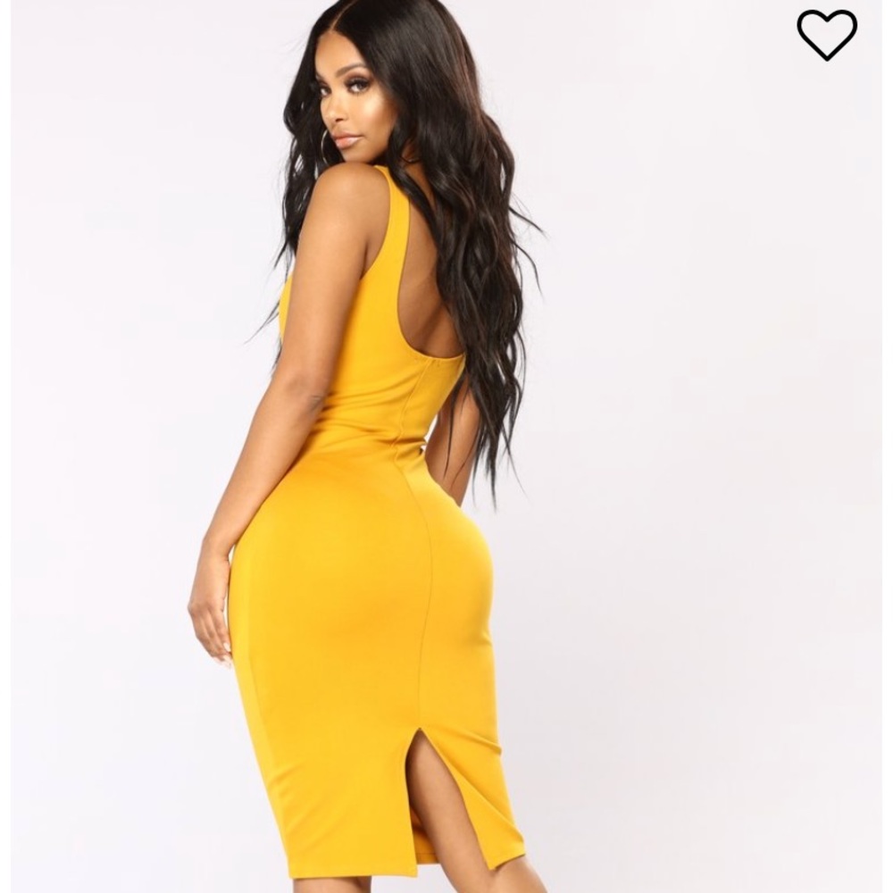 Fashion Nova mustard dress